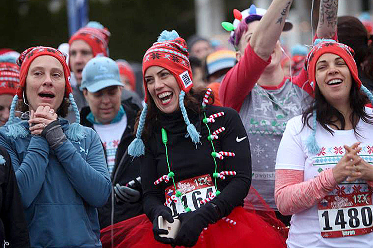Participants at a previous 12K’s of Christmas event. Photo courtesy of Snohomish Running Company