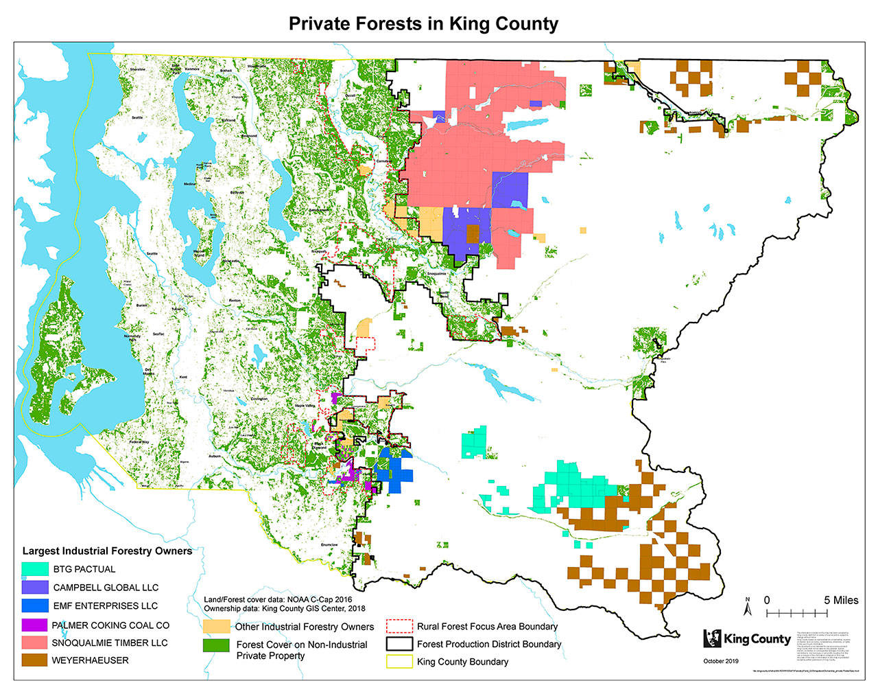 A photo from King County showing private forest ownership. While much of the state’s forest-land is owned by the state and federal government, much of it is also owned by private companies.