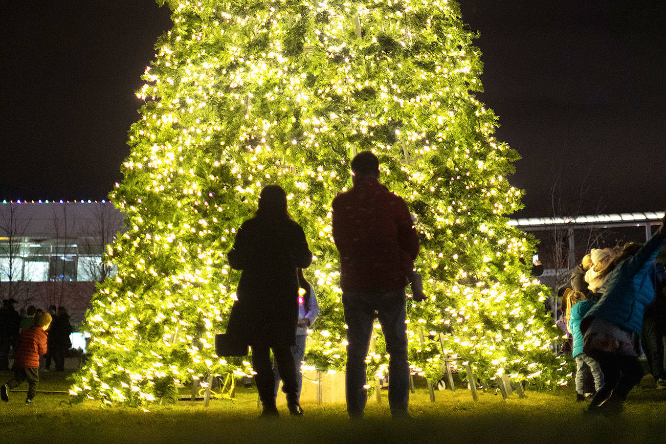 Attendees gathered for the fifth annual Musical Holiday Lights on the Cross Kirkland Corridor on Dec. 13.Photo courtesy of Aaron Jacob