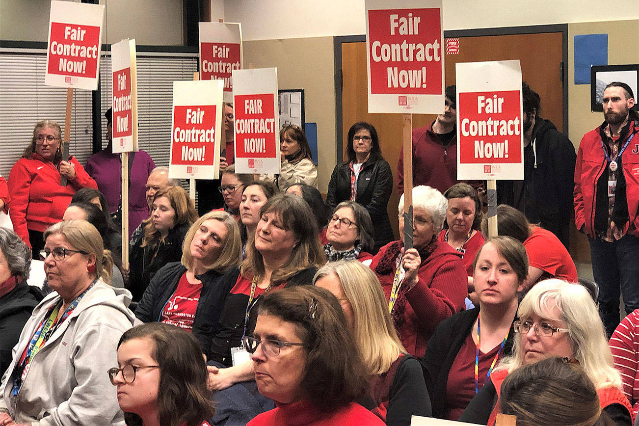 After Lake Washington Education Support Professionals authorized a strike for a fair contract with competitive and equitable pay Jan. 7., the union and Lake Washington School District reached a tentative agreement Jan. 17. Photo courtesy of Lake Washington Education Support Professionals Facebook page