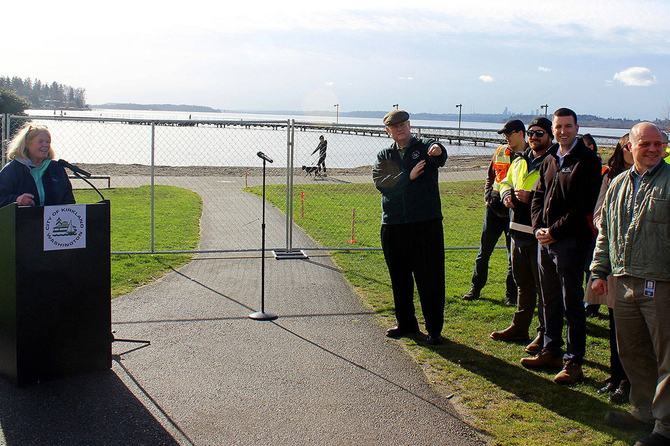 Mayor Penny Sweet spoke at the groundbreaking. Blake Peterson/staff photo