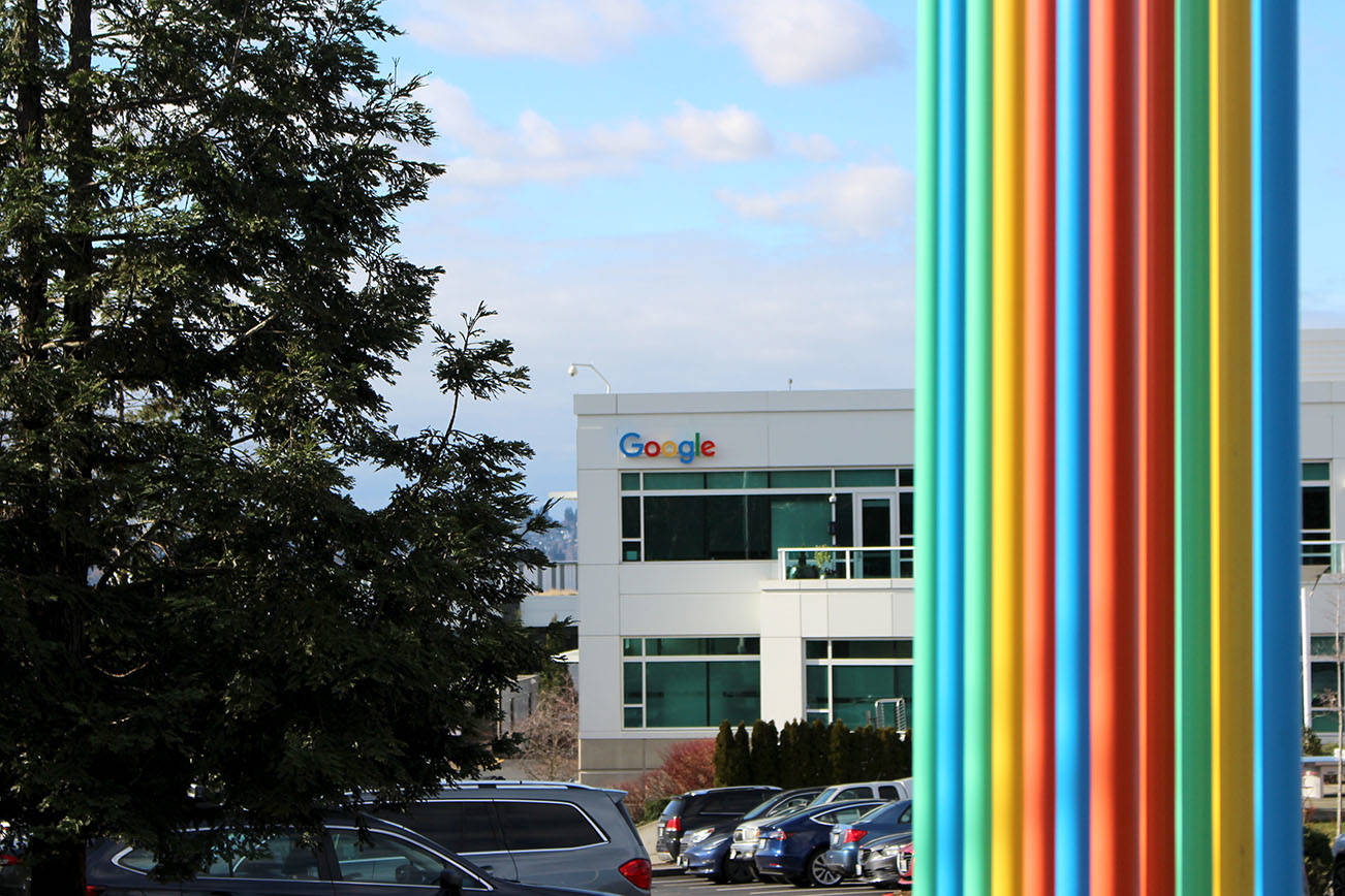 Google’s 6th St. office building in Kirkland, WA on Feb. 10, 2020. Staff Photo / Mitchell Atencio