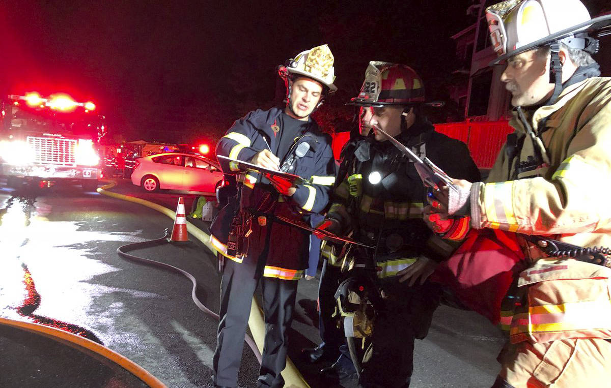 Firefighters work out a plan to address the fire as quickly as possible. Courtesy photo/Kirkland Fire Department 2018.