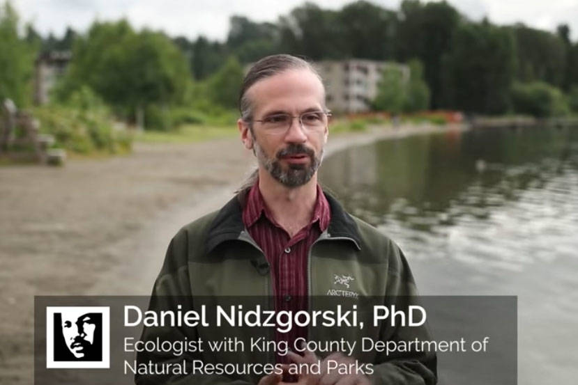 Screenshot of King County Ecologist makes a PSA regarding water bacteria