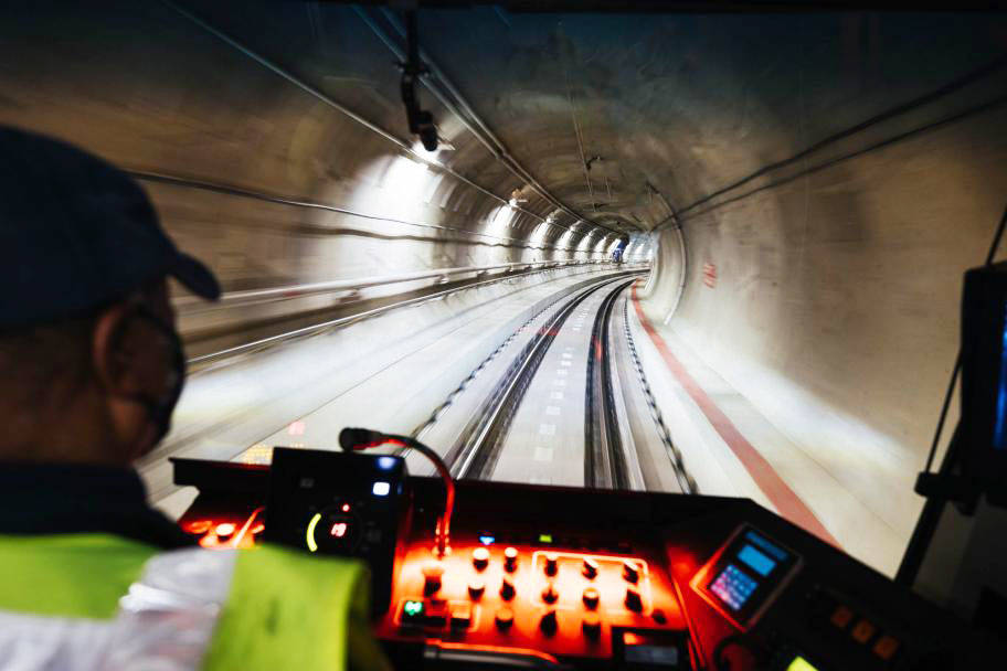 A Link light rail train travels underneath the University of Washington during testing to open the new line to Northgate. COURTESY PHOTO, Sound Transit