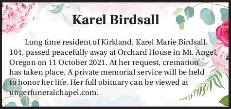 Karel Birdsall | Obituary