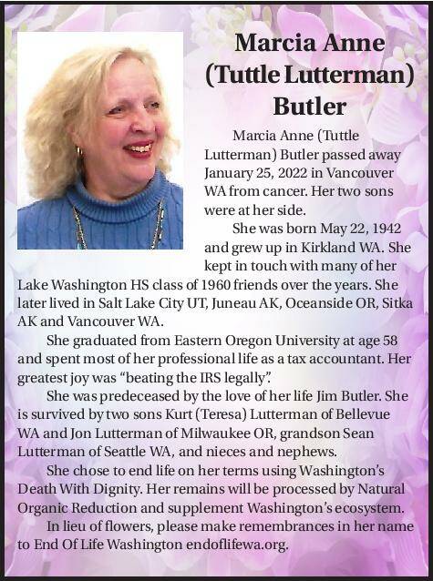 Marcia Anne (Tuttle Lutterman) Butler | Obituary