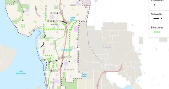 Map of the proposed projects (Screenshot from City of Kirkland website)