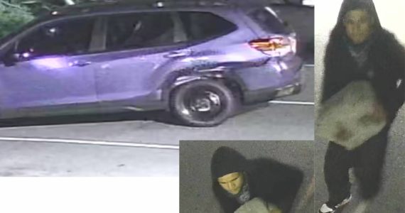 The alleged car theft suspects and their vehicle. (Courtesy of the Kirkland Police Department)