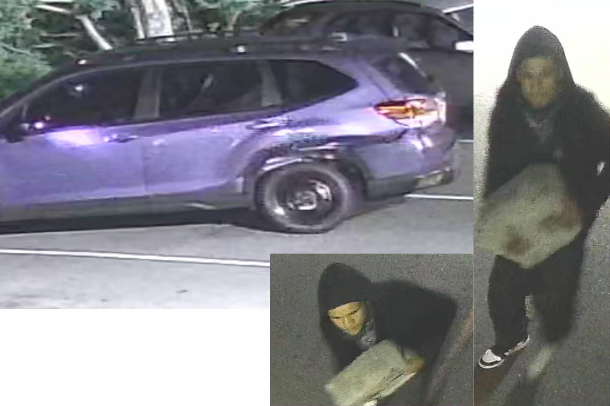 The alleged car theft suspects and their vehicle. (Courtesy of the Kirkland Police Department)