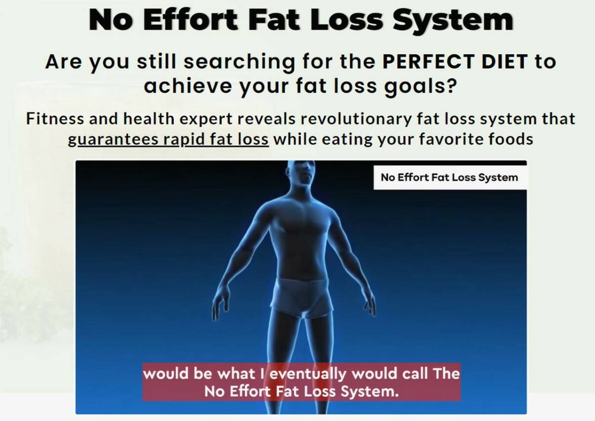 No Effort Fat Loss System Reviews Effortless Program for Weight Loss