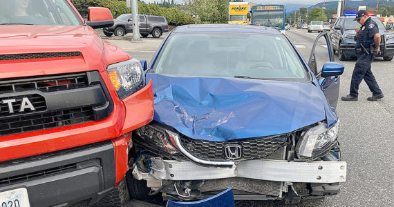 A suspected drunk driver allegedly collided with several vehicles Saturday afternoon on U.S. 2 near Chain Lake Road in Monroe. (Monroe Police Department)