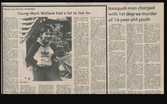 Mark Wallace was murdered by his older brother’s friend nearly 40 years ago. Here’s a screenshot from a 1985 issue of the Issaquah Press.