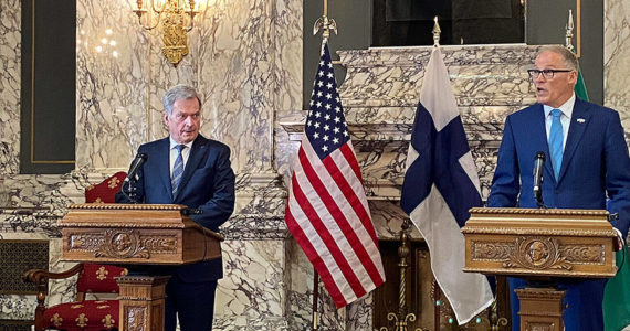 Finnish President Sauli Niinistö and Gov. Jay Inslee. (Courtesy of the Office of the Governor)