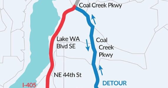 The detour will be used during the second weekend of September 2023, after a similar closure a month earlier. Image courtesy of Washington State Department of Transportation.