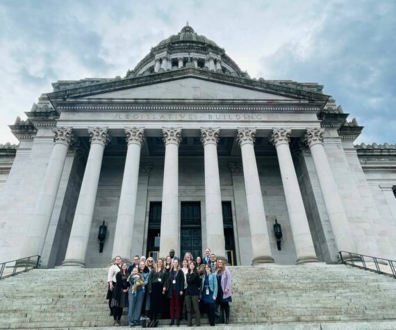 Washington Early Support for Infants and Toddlers program advocacy group at the State Capitol for HB 1916. (Photo Courtesy of Kindering)