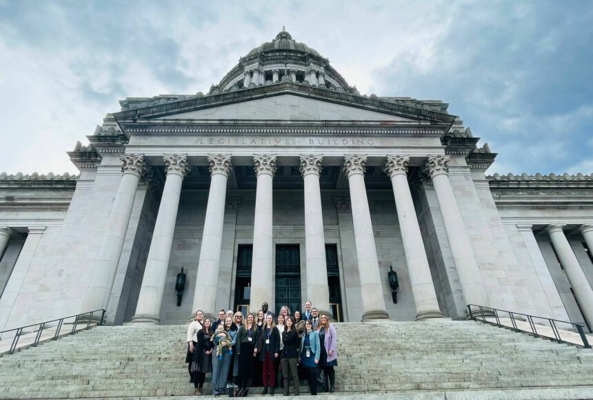 <p>Washington Early Support for Infants and Toddlers program advocacy group at the State Capitol for HB 1916. (Photo Courtesy of Kindering)</p>