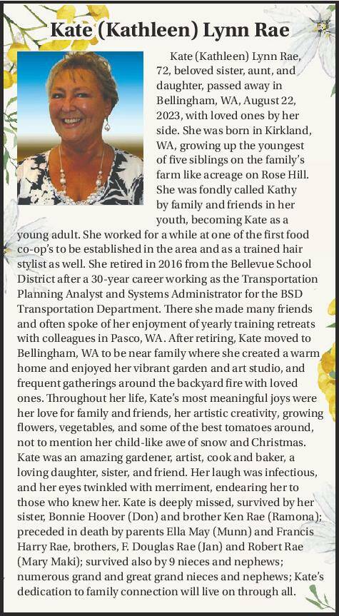 Kate (Kathleen) Lynn Rae | Obituary