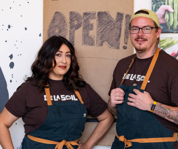 De La Soil owners and chefs Cody & Andrea Westerfield. The farm-to-table restaurant, at Copperworks Kenmore, draws the vast majority of its produce from the nearby Tuk Muk Farm in Woodinville, WA. Courtesy Copperworks Distillery
