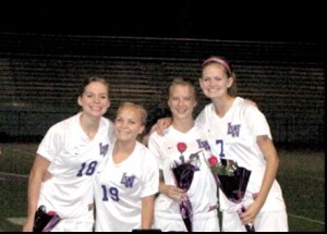 Lake Washington varsity soccer seniors were recently recognized. From left to right: Marissa Grant