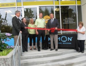 Cutting the ribbon at the new Kumon Center in Kirkland left to right: Bill Vadino