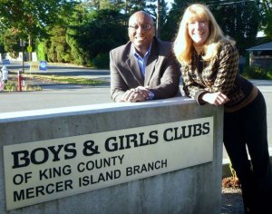 Incoming King County Boys & Girls Club President/CEO Calvin Lyons and King County Councilwoman Jane Hague.