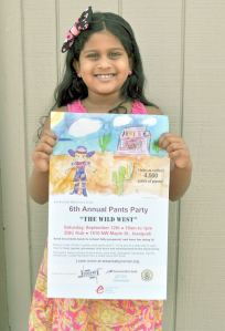 Rithika Binu was named the winner of Eastside Baby Corner’s Pants Party Poster Contest.
