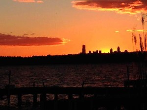 Pattie Hart took this photo from the Kirkland waterfront on Monday night.