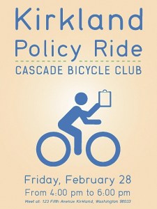 The first Kirkland Policy Ride will be held on Feb. 28.