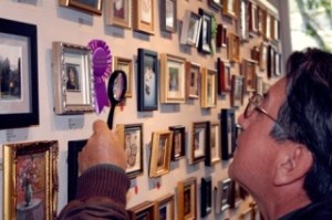 Using a magnifying glass