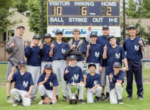 The KALL Yankees won the Majors Division title by beating the Pirates 10-2 on Saturday. The Yankees are