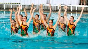 Seattle Synchro athletes during a competition.