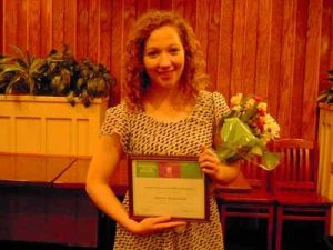 Soroptimist International of Bellevue Metropolitan recently recognized Alene Bouranova of Kirkland with the Violet Richardson Award.