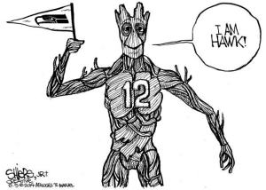 Seahawk 12th man: I am Hawk!| Cartoon for Aug. 7