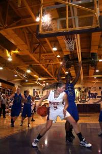Lake Washington girls basketball player Paulina Lindstedt works her way under the basket against Bothell Friday.