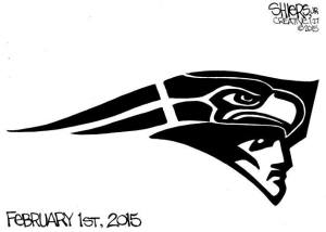 The Seattle Seahawks and New England Patriots in the Super Bowl | Cartoon for Jan. 28