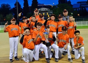 Kirkland National Little League team the Giants won the City Championship during the majors-level game on Friday at Big Finn Hill Park. Players are - from left to right - front row: Dom Paribello