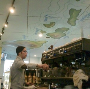 The ceiling of Kamehsa’s coffee