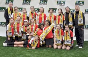 Crossfire Select ‘96 Farzeen soccer team. From left