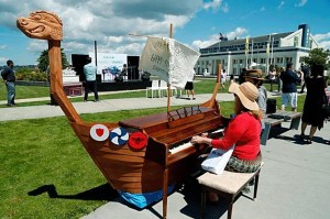 This piano is currently at Marina Park in downtown Kirkland as part of the Pianos in the Park project.