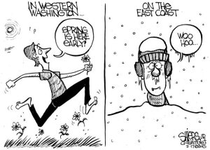 Western Washington versus East Coast weather | Cartoon for Feb. 19