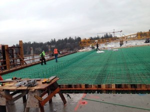 The 520 bridge construction continues.