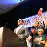 Newly elected Lt. Governor Cyrus Habib celebrates his win on Nov. 8, 2016 (Allison DeAngelis/staff photo).