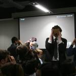 Area high school students try out Google Cardboard devices during a tour of the Google Kirkland campus. CATHERINE KRUMMEY / Kirkland Reporter