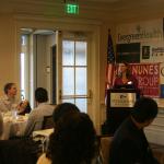 Darcy Nothnagle, Google&rsquo;s head of external affairs and government relations for the Pacific Northwest, speaks to Kirkland high school students and Kirkland Chamber of Commerce members at a luncheon. CATHERINE KRUMMEY / Kirkland Reporter