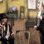 Joshua Sibley and his dad, David Sibley, play Scrooge and Marley in last year&rsquo;s production of &ldquo;Scrooge.&rdquo; Both are returning this year. EARNIE GLAZENER/Contributed photo