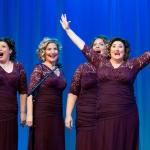 Frenzy Quartet, consisting of Anne Downton (left), Judy Pozsgay, Melissa Pope and Nikki Blackmer, perform at the 2015 Sweet Adelines International Competition. Contributed photo