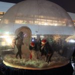The Google Lights event also gave attendees the opportunity to step inside a human-size snowglobe. Contributed photo