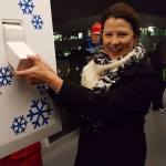 Kirkland Mayor Amy Walen prepares to turn on the holiday light display on the Cross Kirkland Corridor as part of the Google Lights event on Dec. 2. SAMANTHA ST. JOHN / Contributed photo