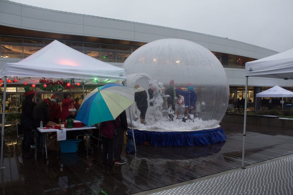 The Google Lights event also gave attendees the opportunity to step inside a human-size snowglobe. SAMANTHA ST. JOHN / Contributed photo